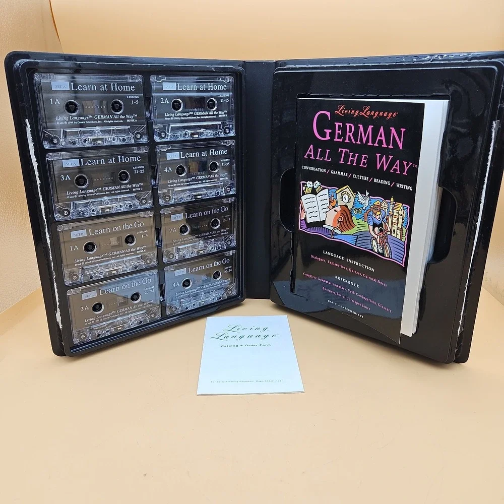 Living Language German All The Way Set Eight Cassettes + 448 Page Manual